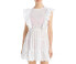 Aqua Womens Eyelet Flutter Mini Dress Swim Cover-Up White Size Large - фото #1