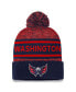Фото #1 товара Men's Navy, Red Washington Capitals Authentic Pro Cuffed Knit Hat with Pom