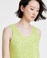 ფოტო #3 პროდუქტის Petite Sequined-Mesh Sleeveless Top