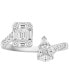 ფოტო #3 პროდუქტის EFFY® Diamond Multi-Cut Cluster Cuff Ring (3/4 ct. t.w.) in 14k White Gold