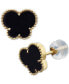 ფოტო #3 პროდუქტის EFFY® Onyx (9 x 7 mm) Butterfly Stud Earrings in 14k Gold