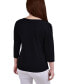 Фото #2 товара Petite 3/4 Sleeve Crepe Knit Top