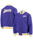 Men's Los Angeles Lakers Purple Hardwood Classics 75th Anniversary Authentic Warmup Full-Snap Jacket