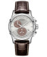 ფოტო #1 პროდუქტის Men's Swiss Chronograph Jazzmaster Brown Leather Strap Watch 42mm