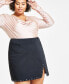 Фото #3 товара Trendy Plus Size Studded Slit Denim Mini Skirt, Created for Macy's