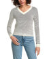 Фото #1 товара Minnie Rose Athena Textured V-Neck Sweater Women's White Xs