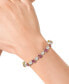 EFFY® Ruby (4-1/8 ct. t.w.) % Diamond (1-1/10 ct. t.w.) Flower Link Bracelet in 14k Two-Tone Gold