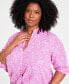 Фото #2 товара Trendy Plus Size Floral Button-Up Shirt, Created for Macy's