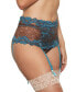 Women's Hi-Waist Garter & Thong 2 Pc Lingerie Set