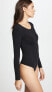 Yummie 297486Women's Long Sleeve Seamless Shaping Thong Bodysuit, Medium/Large