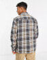 ONLY & SONS flannel overshirt in grey check