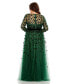 Фото #2 товара Plus Size Floral Applique Long Sleeve A Line Gown