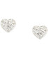 Crystal Pavé Heart Stud Earrings in 10k Gold