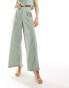 Фото #4 товара Nobody's Child Parker wide leg trouser co-ord in green pinstripe