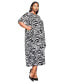 ფოტო #2 პროდუქტის Plus Size Gwenyth Zebra Print Pocket Dress