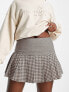 Фото #4 товара Monki ultra mini pleated tennis skirt in brown check