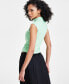 Фото #2 товара Women's Sleeveless Mock-Neck Cropped Top, Created for Macy's