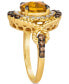 Фото #4 товара Cinnamon Citrine (2-1/2 ct. t.w.) & Diamond (3/4 ct. t.w.) Rope Wrapped Halo Ring in 14k Gold