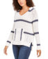Фото #2 товара Roxy 268236 Women's White Juniors' Airport Vibes Striped Sweater Size XS