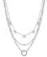 ფოტო #1 პროდუქტის Imitation Pearl Adorned Twisted Circle Layered Pendant Necklace, 15" + 3" extender, Created for Macy's