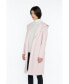 ფოტო #3 პროდუქტის Women's Cashmere Wool Double Face Hooded Overcoat with Belt