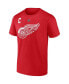 Men's Dylan Larkin Red Detroit Red Wings Authentic Stack Captain Name and Number T-shirt