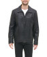 Men's Faux Leather Laydown Collar Jacket