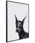 "Doberman" Pet Paintings on Printed Glass Encased with A Black Anodized Frame, 24" x 18" x 1"