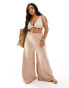 Фото #1 товара ASOS DESIGN Curve jersey palazzo beach trouser in cream