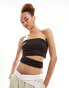 Lioness bandeau cut out top in brown