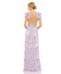 ფოტო #3 პროდუქტის Women's Ieena Ruffle Tiered Criss Cross Lace Up Gown