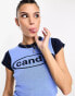 Basic Pleasure Mode – T-Shirt aus Strick in Babyblau mit „Candy“-Slogan