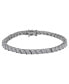 ფოტო #1 პროდუქტის Silver-Plated Cubic Zirconia Trillion Link Bracelet