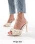 Фото #1 товара Public Desire Sable Wide Fit heeled mules with applique flowers in cream