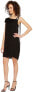 Фото #3 товара Heather 240025 Womens Bette Asymmetrical Neck Silk Shift Dress Black Size Small