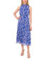 ფოტო #4 პროდუქტის Petite Printed Smocked-Waist Sleeveless Dress