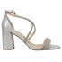 Фото #1 товара Nina Henesi Rhinestone Block Heels Evening Womens Silver Dress Sandals HENESI-0