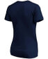 Plus Size Navy Cleveland Indians Core Official Logo V-Neck T-shirt