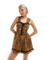 Фото #1 товара Reclaimed Vintage playsuit in animal print