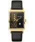 ფოტო #1 პროდუქტის Men's Frank Lloyd Wright Dana-Thomas House Black Leather Strap Watch 30x47mm