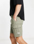 New Look slim fit cargo shorts in khaki W28 L32 - фото #8