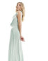 Vila Bridesmaid cowl neck maxi dress in light green