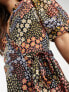 Фото #2 товара Wednesday's Girl ruffle detail mini tea dress in patchwork ditsy