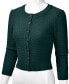 Vertvie women's bolero cardigan, 3/4-sleeve cropped cardigan, elegant crew neck jacket, knitted cardigan with button front