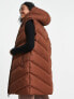 Фото #4 товара Threadbare Vamp longline padded gilet with hood in mid brown