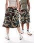 Фото #2 товара COLLUSION Unisex washed camo longline shorts