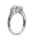 ფოტო #4 პროდუქტის Oval-Cut Certified Diamond (1 ct. t.w.) 3-Stone Engagement Ring in 14k White Gold