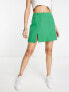 Miss Selfridge split hem mini skirt in bright green