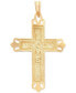 ფოტო #3 პროდუქტის Ornate Two-Tone Cross Pendant in 14k Gold