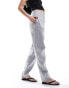 Armani Exchange linen trousers in cliff grey